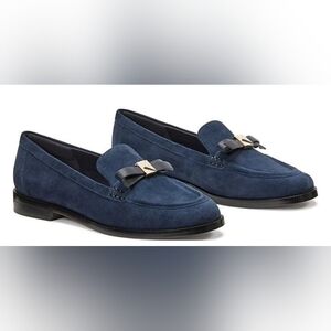 kate spade new york Deco Bow Suede Loafers Captin Navy Woman's Size 8.5 & 10 NIB